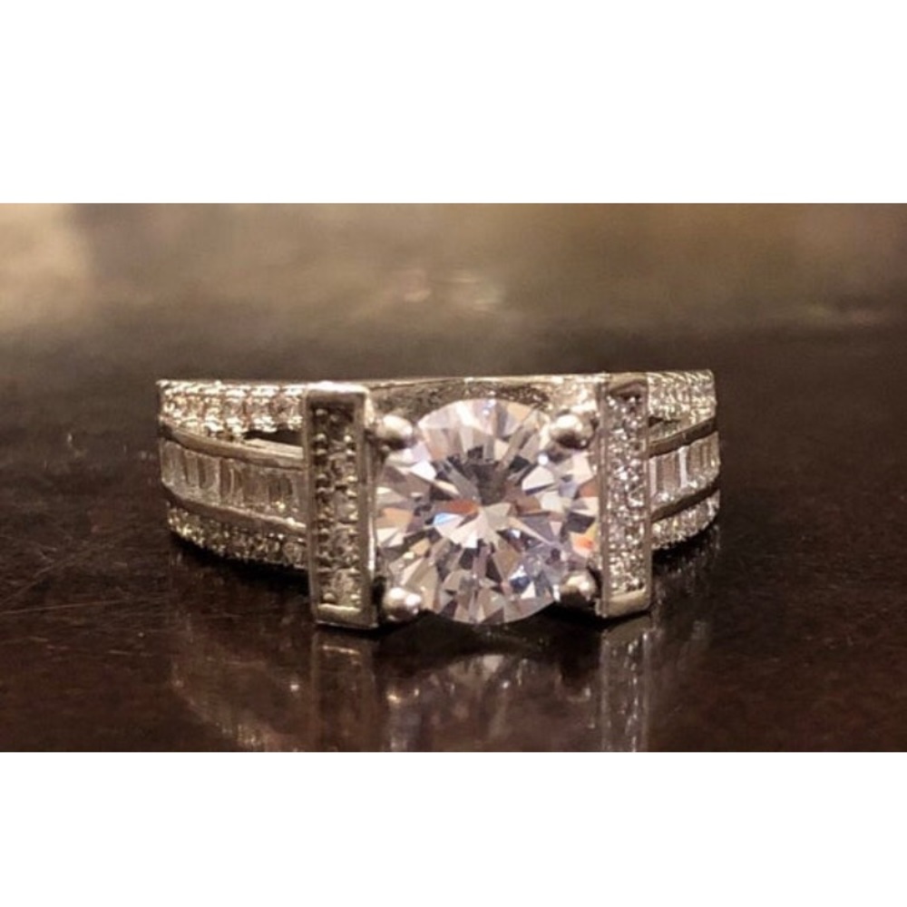 10K Gold Filled 3K Clear 5a CZ Ring size 8 1/4 - Picture 4 of 8